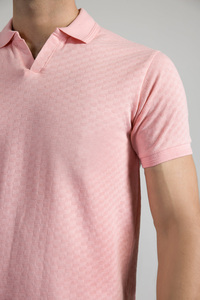 T-shirt d'été à manches courtes pour homme, col en V boutonné, couleur unie, décontracté, respirant, service OEM - Product Image 4
