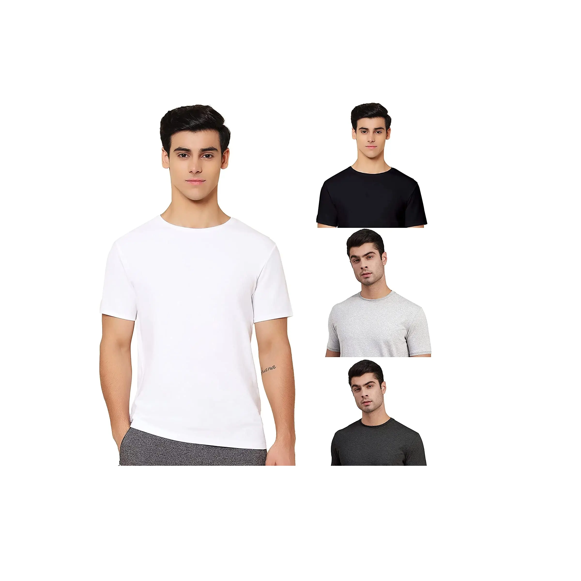 Оптовая продажа, OEM, печать логотипа на заказ, 100% хлопок, Мужская Простая белая футболка, индивидуальная пустая Мужская футболка, готовая индийская одежда