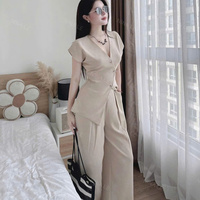 Ensemble deux pièces tendance pour femmes, vêtements à prix avantageux, style décontracté naturel, lavable, emballage personnalisé, fabricant vietnamien, ensemble de vêtements pour femmes