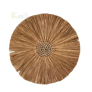 Ronde Natuurlijke Kleur Zeegras Muur Opknoping Decor Boho Stijl Eco-Vriendelijke Goedkope Prijs Hoge Kwaliteit Groothandel Gemaakt In Vietnam