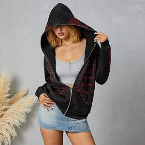 Sweat-shirt à capuche zippé court pour femme en polaire douce, veste décontractée athleisure pour usage quotidien - Product Image 5