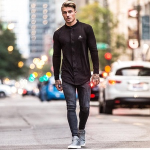 100% coton Streetwear sérigraphié T-shirt à manches longues pour hommes - Product Image 2