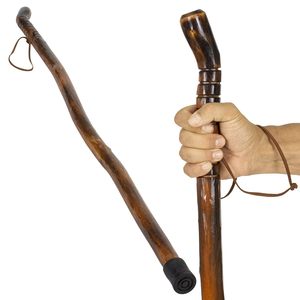 ไม้เท้าเดินป่าทำจากไม้ธรรมชาติ ดีไซน์ทันสมัย อเนกประสงค์ ทำด้วยมือ น้ำหนักเบา ด้ามจับไม้ขัดเงา ยาว เหมาะสำหรับการเดินป่า - Product Image 1