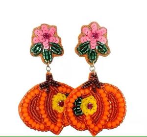 Aros de Bordado de Algodón Hechos a Mano en Miniatura, Diseño de Bordado Moderno, Pendientes, Joyería Botánica de Flores, Diseño de Pétalos de Rosa - Product Image 6