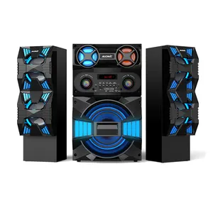 Bass Bluetooth Led Shining Lights Party Heimkino System Lautsprecher Werkspreis Großhandel 80 W große Leistung Dual 4 '' Stereo