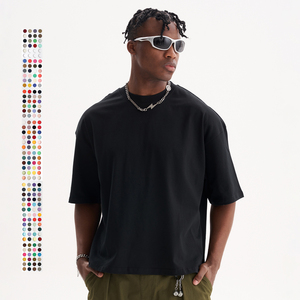 T-shirt à col rond lavé à l'acide personnalisé à la mode pour hommes en jersey imprimé 100% coton avec un design ample et décontracté en jersey vierge uni - Product Image 1