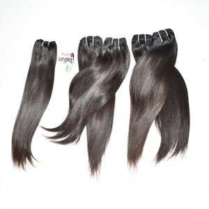 Paquete de Cabello Humano Remy Indio 100% Sin Procesar, Liso, de Calidad Natural, Color Negro, Tejido Sedoso Crudo con Cutícula Alineada - Product Image 1