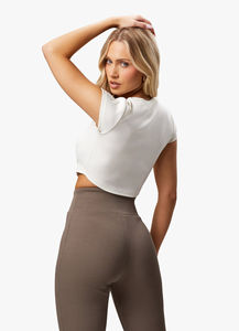 Custom logo Branded <b>T</b>-<b>shirt</b> Ladies Round Neck <b>T</b>-<b>Shirt</b> Crop Top <b>Women's</b> <b>T</b>-<b>Shirt</b> Breathable - Product Image 2