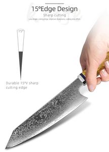 Wholesale Customized High Quality OEM ODM Service Professional Resin Handle Damascus Steel <b>Kitchen</b> <b>Knife</b> Fixed <b>Sharp</b> Blade - Product Image 3
