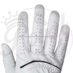 Gants de golf Grace unisexes personnalisables en cuir véritable blanc respirant et doux pour le cyclisme et les sports, style logo, pour hommes - Product Image 2