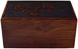 Caja de urna para cenizas humanas Árbol DE LA VIDA adulto Urna de cremación funeraria grabada Madera hecha de madera de rosa con columbario de calidad 100% - Product Image 4