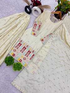 Conjunto de Gharara y Dupatta con Bordado Intenso para Mujer, Completamente Cosido, Listo para Usar, Ideal para Fiestas, Sin Arrugas, de Secado Rápido - Product Image 6