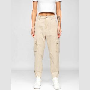 Pantalon cargo en coton pour femme, pantalon de créateur célèbre, jogger taille haute avec pantalon de luxe empilé pour femme, 2022 - Product Image 4
