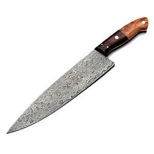 Cuchillo de cocina de acero Damasco hecho a mano de fábrica OEM ODM personalizado al por mayor hoja multifuncional a la venta a precio bajo - Product Image 5