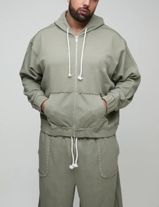 Conjunto Deportivo de 2 Piezas para Hombre, Sudadera con Capucha Lisa y Pantalones Deportivos Anchos con Múltiples Bolsillos, Estampado Personalizado, Felpa Francesa - Product Image 2