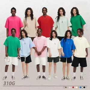 Camiseta con estampado 3D bordado de algodón de alta calidad para hombre, Jersey teñido de cuello redondo de gran tamaño, corto recortado para verano/Stock. - Product Image 3