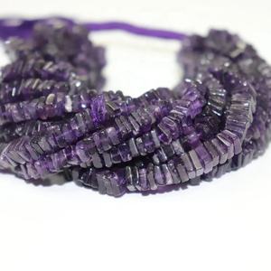 Améthyste africaine naturelle Heishi perles carrées lisses brins de perles pour la fabrication de bijoux forme carrée pierres précieuses en vrac - Product Image 2
