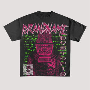 เสื้อยืดผ้าฝ้าย100% ทรงหลวมสไตล์สตรีทเสื้อผ้าบ็อกซี่ทรงหลวมผ้าถัก300กรัมพิมพ์โลโก้ได้ตามต้องการ - Product Image 2