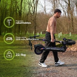 Patinete Eléctrico Urbanglide ECROSS ONE 800 W Negro, Largo Alcance, Velocidad Máxima 45 km/h, Carga Máxima 150 kg, Autonomía de 80 km por Carga - Product Image 4
