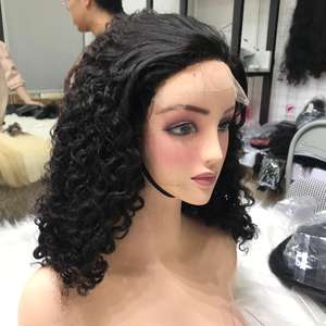 Nouvel article perruque bouclée birmane perruque de cheveux crus vietnamiens perruque de fermeture extensions de cheveux crus Vietnam avec la meilleure qualité - Product Image 3