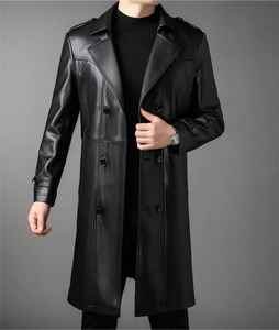 Urban Rebel Shadow Ridge Midnight Edge Thunderbolt Hide Stellar Rebel Leather Sleeve Coat Slim Vintage Blazer Chaqueta de PU para hombre - Product Image 6