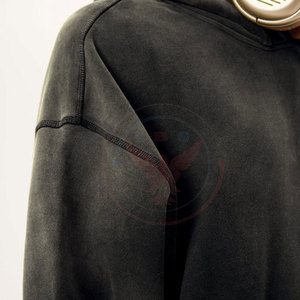 Sweat-shirts à capuche décontractés d'hiver de qualité supérieure, grande taille, effet délavé, personnalisables, design sur mesure, pour hommes, en polyester/coton - Product Image 5