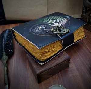 Nature Earth Men's Handmade Vintage Leather Journal Saddle Stitching and Spiral Binding A3 Size - Product Image 1