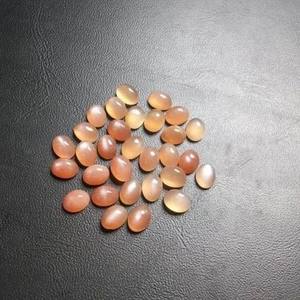 3mm 4mm 5mm melocotón Natural piedra lunar ovalada semipreciosa parte posterior plana cabujón suelto calibrado tamaño piedra preciosa mejor genuino certificado - Product Image 1