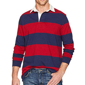 Wholesale High Quality 100% Cotton Men's <b>T</b>-<b>Shirt</b> Custom Printed <b>Long</b> <b>Sleeve</b> V-Neck <b>Stripe</b> for Polo Casual Crew Summer Wear - Product Image 4
