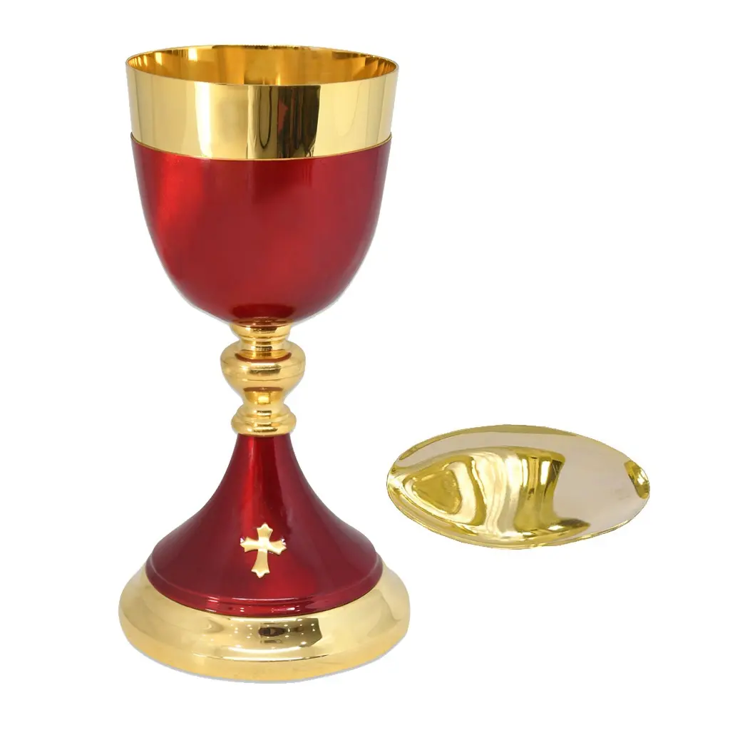 Cálice de bronze e cibório com patanho clássico banhado a ouro, feito à mão para igreja católica, sacerdote, material de uso