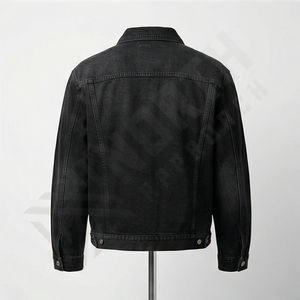 Chaqueta Vaquera de Mezclilla de Algodón Casual de Diseño Personalizado para Hombre, con Cierre de Botones, Decoración de Piel Sintética, Chaqueta Vaquera Acolchada y Cálida - Product Image 2