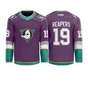 Wholesale Jersey Custom Team Jersey Blue-<b>pink</b> Burgundy Classic Style Stitched/Printed Ice Hockey Jersey - Product Image 2