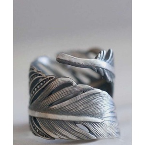 Anneau de serviette de créateur Unique en argent, aspect plume d'aigle, pour décoration de Table de mariage, anneau de serviette à motif rond - Product Image 3