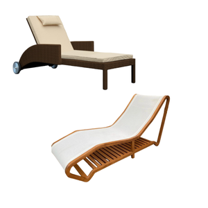 Chaise longue en bois pour meubles de piscine extérieure Chaise longue en rotin Chaise longue directe d'usine - Product Image 3
