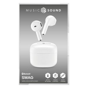ไมโครโฟนบลูทูธ หูฟังเพลง MUSIC SOUND Swag Tws สีขาว BTMSTWSSWAGW - Product Image 2