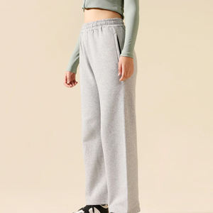 Pantalon baggy pour femmes de qualité supérieure personnalisé polaire douce respirante devant plat dames hiver-classique à la mode élastique décontracté - Product Image 3