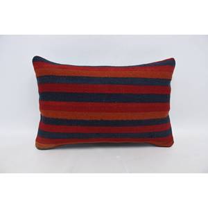 Multicolor Kilim Striped Wool Pillow 16x24 Inch Luxury Decorative Accent <b>Cushion</b> Woven Vintage <b>Fluffy</b> Pattern - Product Image 1