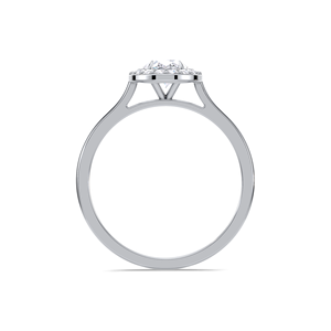 Bague de fiançailles en diamant de laboratoire ovale 1 carat certifié IGI, sertie halo, or jaune/blanc et rose 9K, micro-pavé, pour mariée - Product Image 4