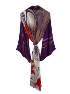 Camisa de Fiesta, Kimono de Seda para Mujer, Multicolor, Suave, Ropa de Casa, Blusa de Seda Multicolor, Kimono Corto, Talla Única, Estilo Lounge - Product Image 5