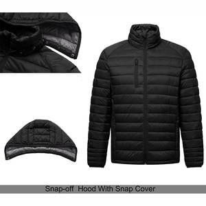 2025 Logo personnalisé léger hommes hiver bulle bouffée manteau extérieur chaud capuche bouffant veste toile tissu Polyester coton - Product Image 3