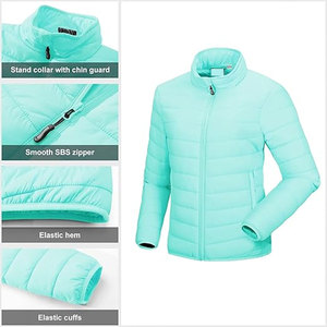 <b>Women</b> <b>Packable</b> Full-Zip Short Puffer <b>Jacket</b> Insulated Quilted Lightweight Winter Coat Warm Water-Resistant Outerwear for Casual - Product Image 5