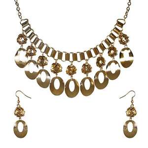 ชุดสร้อยคอชุบทองสไตล์โบฮีเมียนชั้นดี1106003-สำหรับงานแต่งงานงานหมั้นเครื่องประดับโลหะผสมรูปเหรียญ - Product Image 1