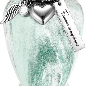 Mosaico de tamaño adulto grande hecho a mano, urna de cremación de vidrio de aluminio, azulejos individuales, entierro aplicado, suministro único para funerales - Product Image 1