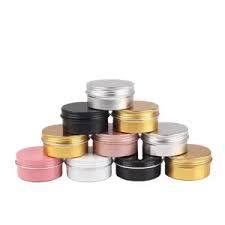 Pot à crème cosmétique rond en métal de style européen fait à la main avec couvercle, finition optimale pour la personnalisation de vos pots à crème - Product Image 3