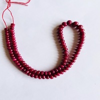 Collier en rubis Longido de qualité supérieure, lueur excellente, perles de pierre rouge 6-10 mm, certifié par un tiers, bijou unique et magnifique