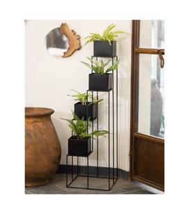 Maceta de vidrio de estilo americano S/3 en soporte de madera para mesa de escritorio para ventana de balcón y para techo para jardinería - Product Image 6