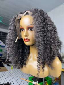 Perruques sans colle en cheveux humains bruts alignés, Perruque frontale HD en dentelle, Perruques frontales en dentelle de cheveux humains bouclés birmans - Product Image 2