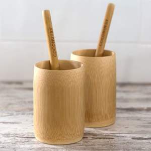 TAZA DE BAMBÚ ECOLÓGICO: CAFÉ DE BAMBÚ DE ALTA CALIDAD AL POR MAYOR CON LOGOTIPO PERSONALIZADO, NATURAL DE 99 DATOS DE ORO. - Product Image 2