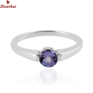 Bague classique personnalisée en argent sterling 925 avec pierres précieuses en tanzanite naturelle sertissage de bijoux fins pour anniversaires de style tendance - Product Image 3