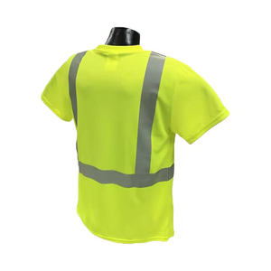 Camisa DE SEGURIDAD reflectante fluorescente de alta visibilidad Ropa de trabajo de construcción de poliéster de manga corta de secado rápido Camisetas de alta visibilidad - Product Image 6